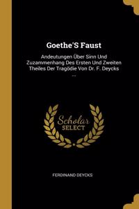 Goethe'S Faust
