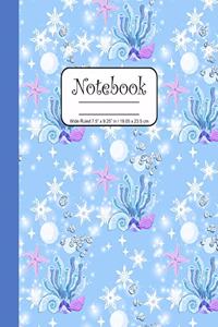 Notebook Wide Ruled 7.5 x 9.25 in / 19.05 x 23.5 cm