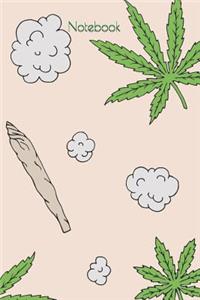 Notebook: Weed Cannabis Marijuana Cannabinol Smoke Lined Notebook Journal