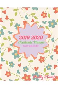 2019-2020 Academic Planner Weekly and Monthly Pretty Floral