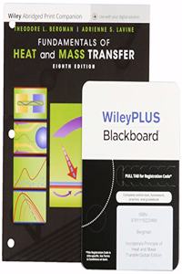 Fundamentals of Heat and Mass Transfer, Eighth Edition Wileyplus Blackboard Card and