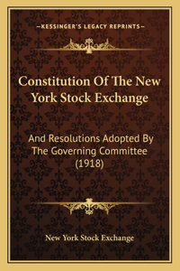 Constitution Of The New York Stock Exchange