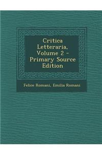 Critica Letteraria, Volume 2