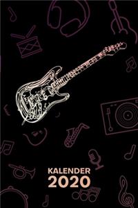 Kalender 2020: A5 Musikinstrumente Terminplaner für Solokünstler mit DATUM - 52 Kalenderwochen für Termine & To-Do Listen - Heavy Metal Musik Terminkalender E-Gita