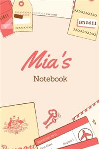 Mia First Name Mia Notebook