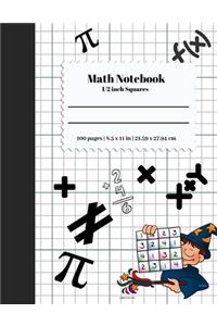 Math Notebook 1/2 Inch Squares