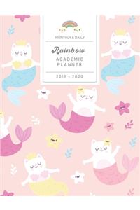 Monthly & Daily Rainbow Academic Planner 2019 - 2020
