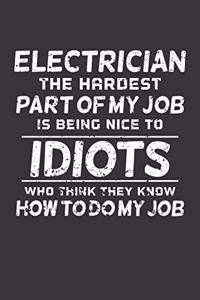 Electrician The Hardest Part Of My Job Is Being Nice To Idiots Who Think They Know How To Do My Job