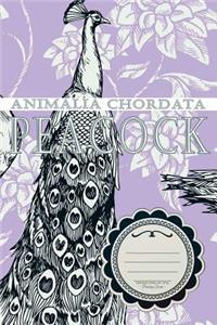 Peacock Animalia Chordata Blank Ruled Journal, 6x9