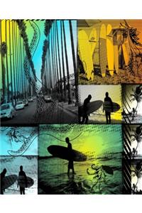 Tropical Beach Surfer Composition Book