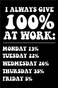 I Always Give 100% At Work