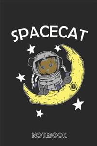 Spacecat Notebook: Sweet Spacecat Spaceman Large 6x9 Classic 110 Dot Grid Pages Notebook for Notes, Lists, Musings, Bullet Journaling, Calligraphy and Hand Lettering or School.
