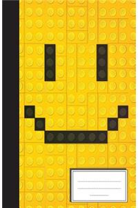 Lego emoji, Wide ruled composition book, notebook for School / Teacher / Student