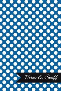 Notes & Stuff - Lined Notebook with Oxford Blue Polka Dot Pattern Cover