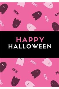 Happy Halloween: 100 Pages Ruled, Halloween Notebook, Journal, Diary, Hot Pink