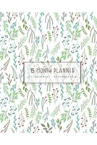 Planner 2017- 2018, Calendar 15 Month, Monthly Planner Oct 2017 - Dec 2018