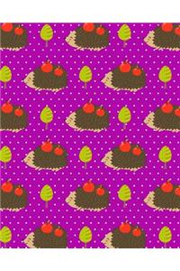 Bullet Journal Notebook Cute Hedgehogs with Apples Pattern 5