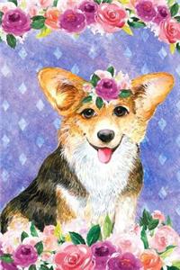 Bullet Journal Notebook for Dog Lovers Corgi in Flowers 1