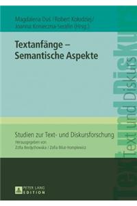 Textanfaenge - Semantische Aspekte