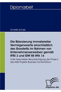 Bilanzierung immaterieller Vermögenswerte einschließlich des Goodwills im Rahmen von Unternehmenserwerben gemäß IFRS 3 und IDW RS HFA 16