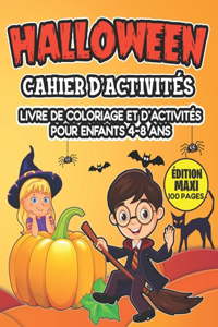 Halloween Cahier d'activites Livre de coloriage et d'activites pour enfants 4-8 ans (edition Maxi