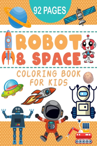 Robots and Space Coloring Book for Kids