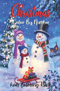 Christmas Color By Number Kids Coloring Book