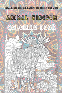Animal Kingdom - Coloring Book - Impala, Groundhog, Rabbit, Crocodile, and more