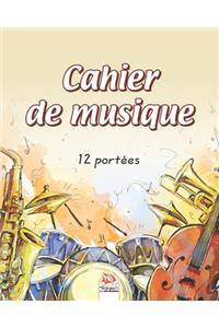 Cahier de musique 12 portées