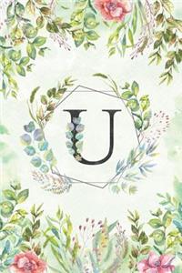 U - Monogrammed Floral Journal