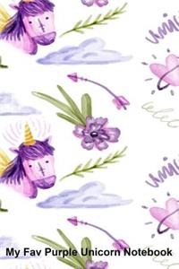 My Fav Purple Unicorn Notebook