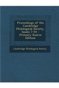 Proceedings of the Cambridge Philological Society, Issues 7-54