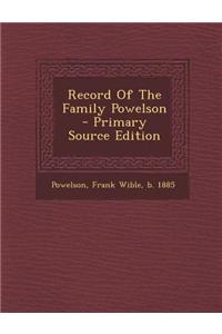 Record of the Family Powelson