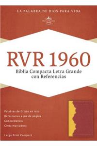 RVR 1960 Biblia Compacta Letra Grande con Referencias, ámbar/rojo ladrillo símil piel