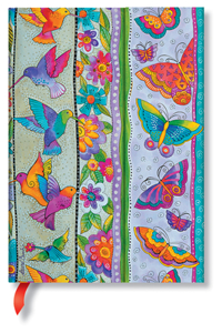 Paperblanks Hummingbirds & Flutterbyes Playful Creations Hardcover MIDI Unlined Wrap Closure 144 Pg 120 GSM