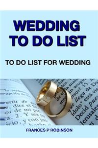 Wedding To Do List