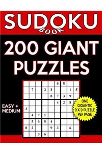 Sudoku Book 200 GIANT Puzzles, 100 Easy and 100 Medium