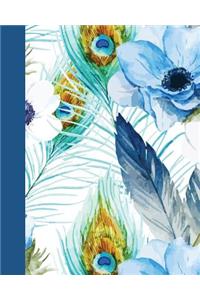 Sketchbook: Feathers and Flowers 8x10 - Blank Journal with No Lines - Journal Notebook with Unlined Pages for Drawing and Writing on Blank Paper