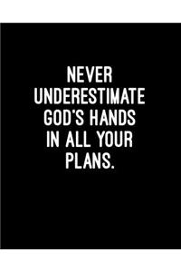 Never underestimate God's hands in all your plans.