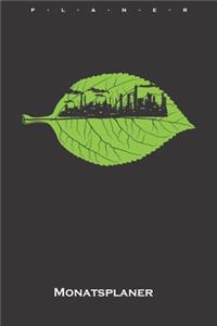 Industrie-Skyline in einem Blatt Monatsplaner