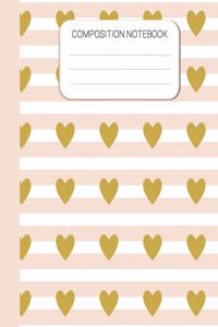 Composition Notebook: Heart Notebook, Wide Ruled School Notebook, Homes School Notebook, Gift for Kids, Students, Teens, 7.5 x 9.25 Inches