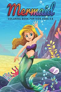 Mermaid Coloring Book For Kids Ages 4-8