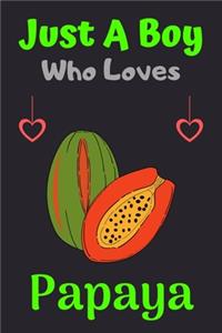 Just A Boy Who Loves Papaya: A Super Cute Papaya notebook journal or dairy - Papaya lovers gift for boys - Papaya lovers Lined Notebook Journal (6"x 9")