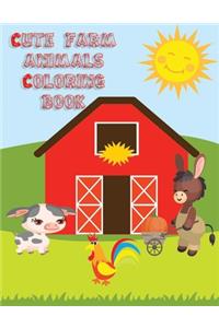 Cute Farm Animals Coloring Book