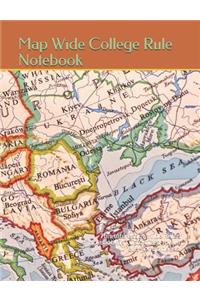 Map Wide College Rule Notebook