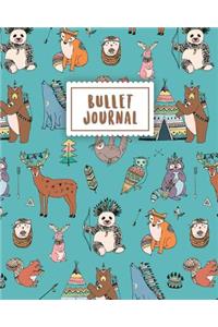 Bullet Journal: Bohemian Animal Style 150 Dot Grid Pages (Size 8x10 Inches) with Bullet Journal Sample Ideas