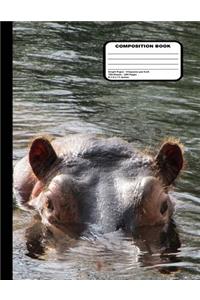 Hippopotamus Composition Notebook 200 Graph Paper Pages 8 1/2