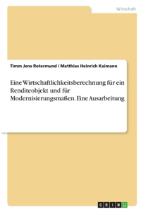 Eine Wirtschaftlichkeitsberechnung für ein Renditeobjekt und für Modernisierungsmaßen. Eine Ausarbeitung