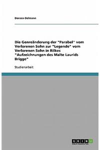 Die Genreänderung der Parabel vom Verlorenen Sohn zur Legende vom Verlorenen Sohn in Rilkes Aufzeichnungen des Malte Laurids Brigge