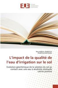 L Impact de la Qualité de L Eau D Irrigation Sur Le Sol